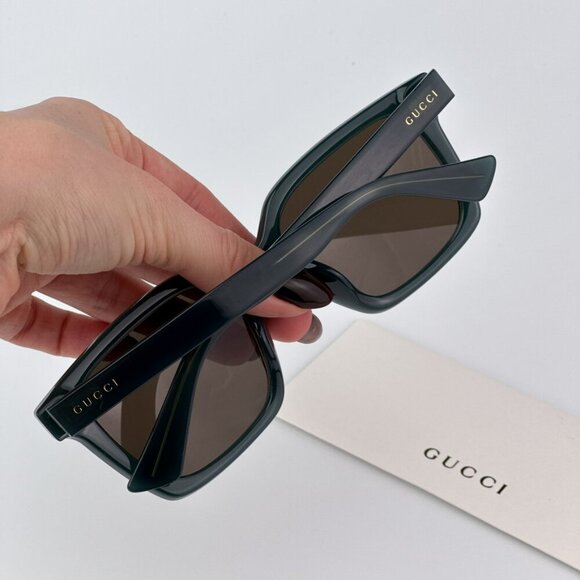 Gucci GG1582SK 003 BRAND NEW Sunglasses Opal Blue Grey Brown Unisex Square main image 5